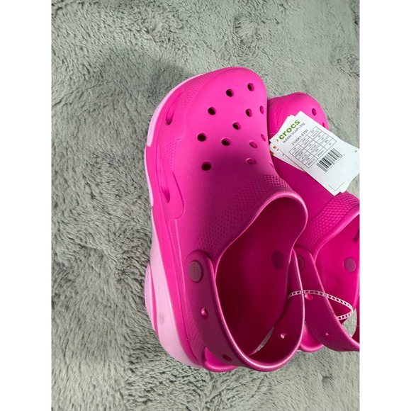 NWT Crocs Bubble Crush Clog Women's M8/W10 Hot Pink Platform Comfort Shoes New - Picture 7 of 8